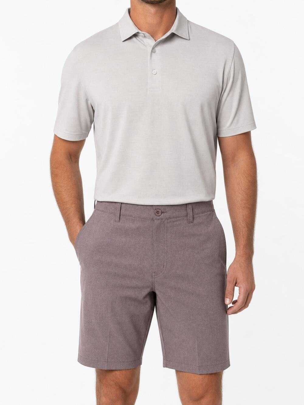 Travis Mathew Men's Mauve Heather Stretch Golf Shorts Size 36 Athleisure Preppy